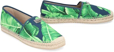 Dolce & Gabbana Blue Canvas Espadrilles For Men With Banano Print