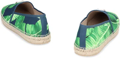 Dolce & Gabbana Blue Canvas Espadrilles For Men With Banano Print