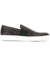 Lanvin Black Labyrinth Slip-on Sneakers In Brown