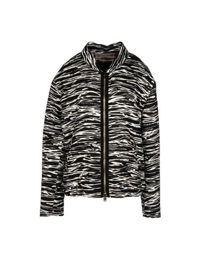 Giambattista Valli Textured Stripe Bomber Jacket In Black