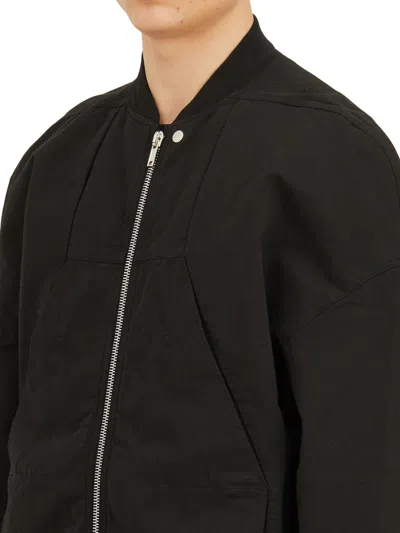 Drkshdw Ss24 Black Oversized Bomber Jacket For Men With Ribbed Cotton Hem