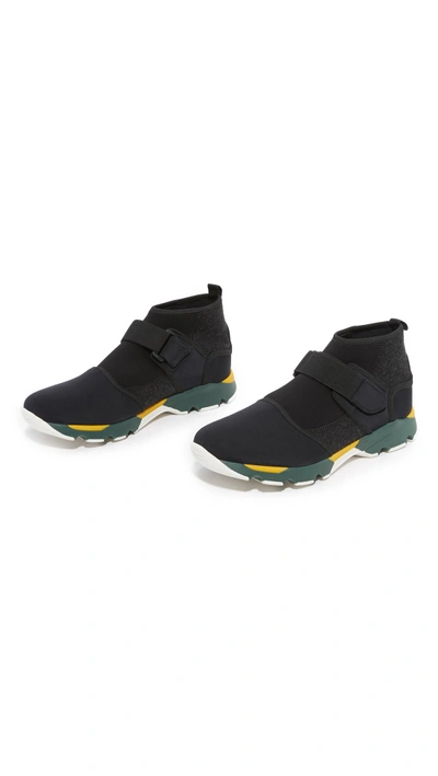 Shop Marni Neoprene Pull On Sneakers In Black