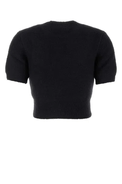 Alexander Wang T T By Alexander Wang Logo Embroidered Cropped Top In Black