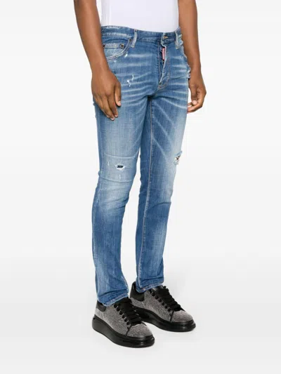 Dsquared2 Designer 5-pocket Navy Blue Jeans For Men