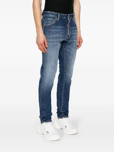 Dsquared2 'cool Guy' Blue Jeans With Logo Patch