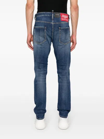 Dsquared2 'cool Guy' Blue Jeans With Logo Patch