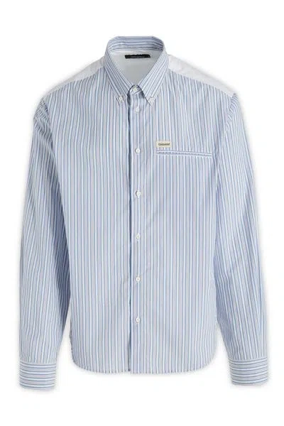Dsquared2 Cotton Shirt With Striped Pattern And Button-down Collar