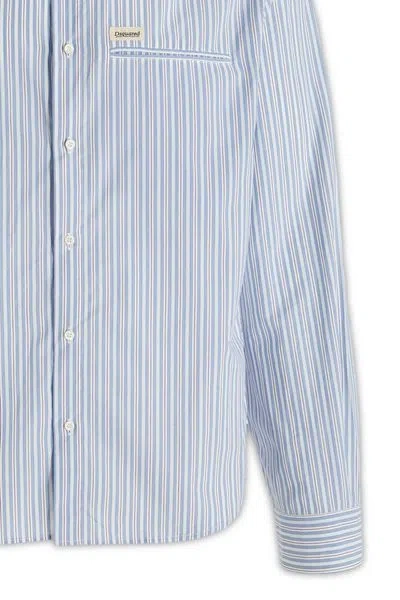 Dsquared2 Cotton Shirt With Striped Pattern And Button-down Collar