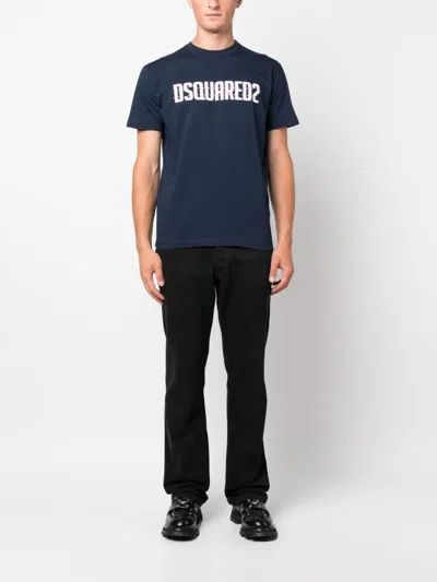 Dsquared2 Crew Neck Surf Board T-shirt With Embossed Logo
