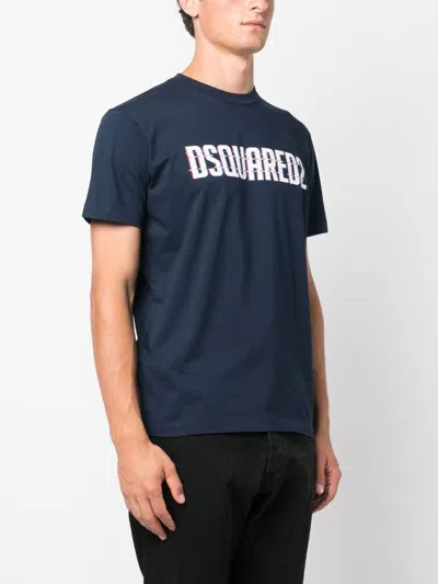 Dsquared2 Crew Neck Surf Board T-shirt With Embossed Logo