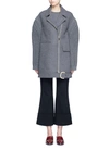 STELLA MCCARTNEY Cable knit sleeve felted wool blend coat