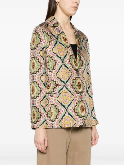 Etro Medallion-print Silk Single-breasted Blazer Jacket