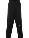 JW ANDERSON JW ANDERSON DROP CROTCH CROPPED TROUSERS - BLACK,TR15MA16CSW11550518