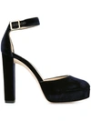 Jimmy Choo Daphne Velvet Ankle-wrap Sandal, Navy
