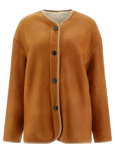 Giovi Reversible Shearling Jacket Jackets White