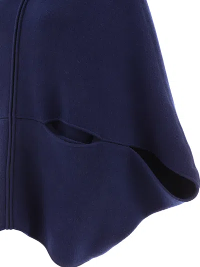 Giovi Wool And Cashmere Cape Coats Blue