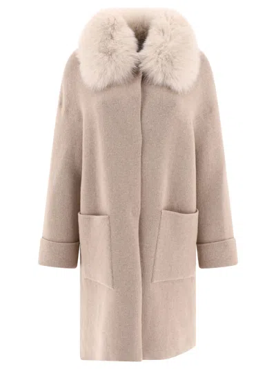 Giovi Wool And Cashmere Coat Coats Beige