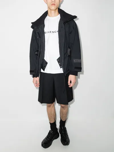 Givenchy White Crewneck T-shirt With Logo Print In Cotton Man