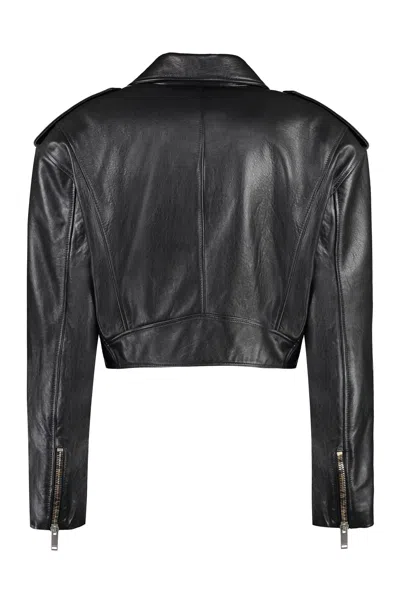 Halfboy Black Leather Biker Jacket For Women