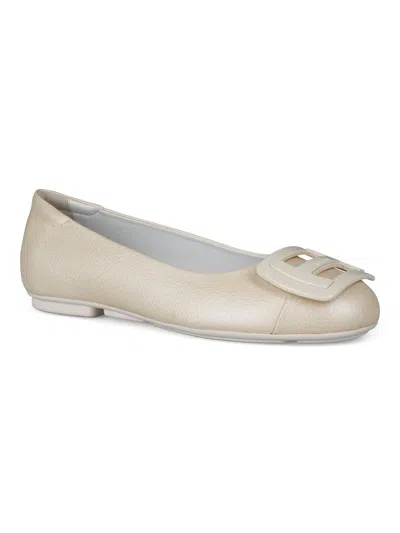 Hogan Round Toe Textured Finish Ballerina Shoes