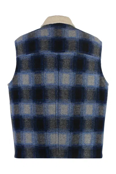 Isabel Marant Vest Sleeveless Zippered Check Motif