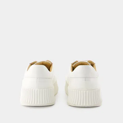 Jil Sander Man Sneakers Ivory Size 10 Textile Fibers