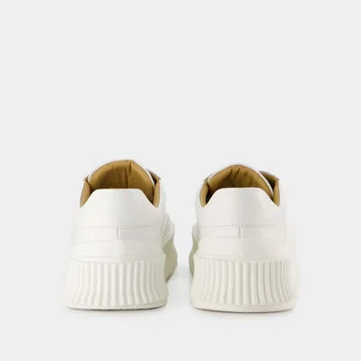 Jil Sander Woman Sneakers Ivory Size 10 Soft Leather