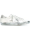 Golden Goose White Super-star Metallic Leather Sneakers