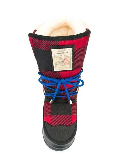 Shop Dsquared2 Checked Pattern Moon Boots