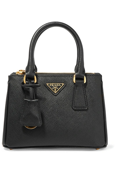 Prada Saffiano Lux Micro Tote Bag W/shoulder Strap, Black (nero)
