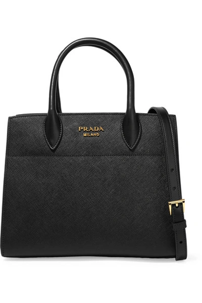 Shop Prada Bibliothèque Textured-leather Tote