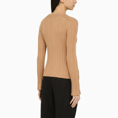 Loulou Studio Beige Silk Blend Crew-neck Sweater