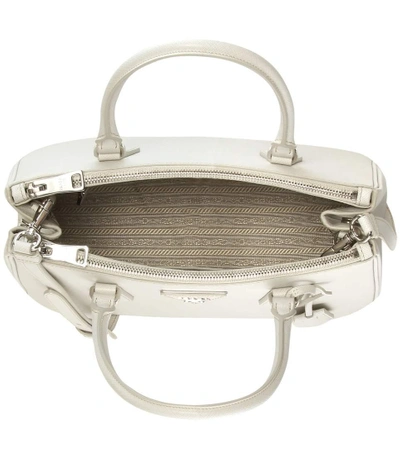 Shop Prada Galleria Saffiano Small Leather Shoulder Bag In White