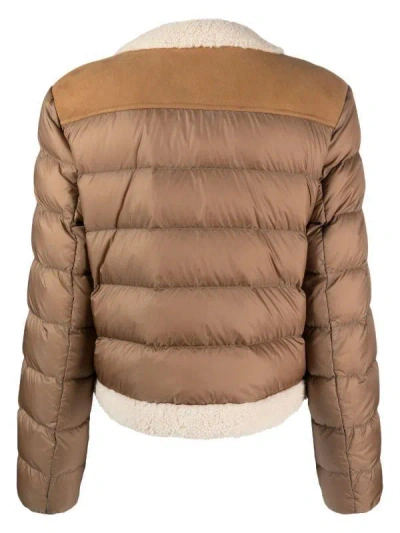 Moncler Panelled Padded Suede Bomber Jacket