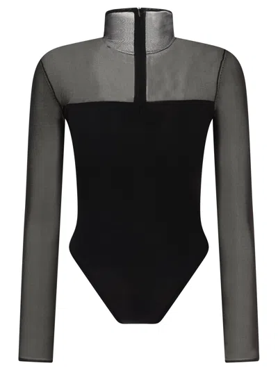 Nensi Dojaka Bodysuit With Asymmetric Line And Sheer Panels