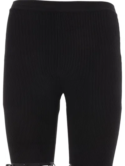 Nensi Dojaka Ribbed Waistband Flared Pant With Cut-out Lacing