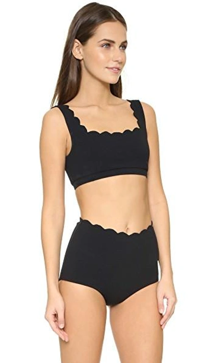 Shop Marysia Palm Springs Sporty Bikini Top In Black