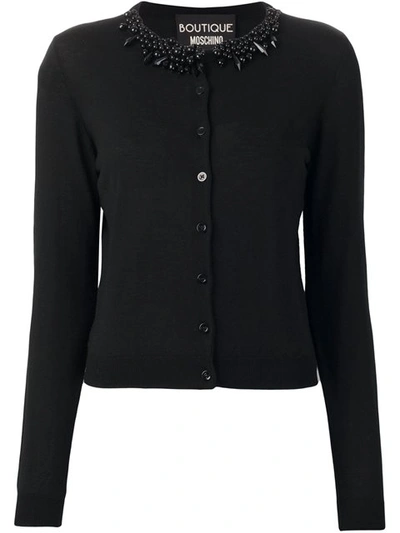 Shop Boutique Moschino Embellished Collar Cardigan