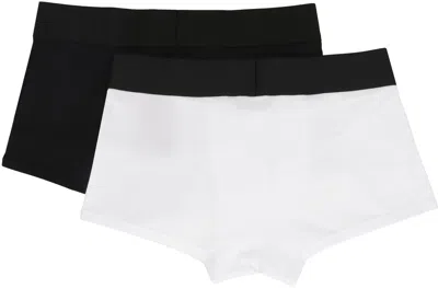 Palm Angels Men's Set Of Two Cotton Boxers | Size Small | Pmuh001c99fab0020110 Color Whiteblack