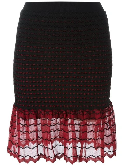 Alexander Mcqueen Textured Knit Skirt With Contrast Hem