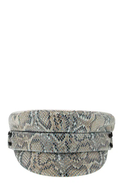 Ruslan Baginskiy Baker Boy - Snake Pattern Cap In Blue