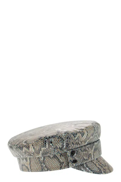 Ruslan Baginskiy Baker Boy - Snake Pattern Cap In Blue