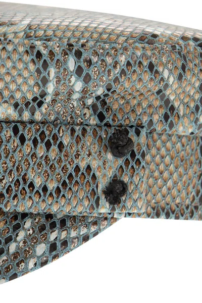 Ruslan Baginskiy Baker Boy - Snake Pattern Cap In Blue