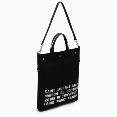 Saint Laurent Classic Black Canvas Tote Handbag For Men