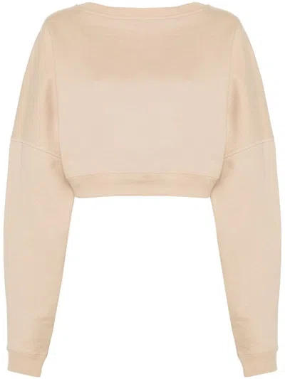 Saint Laurent Logo-embroidered Cropped Sweatshirt