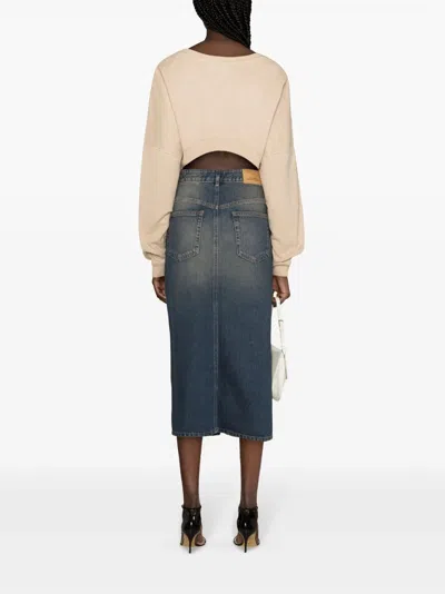 Saint Laurent Logo-embroidered Cropped Sweatshirt