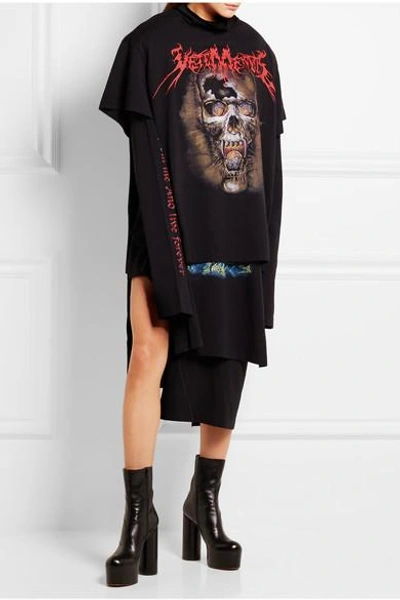 Shop Vetements Layered Printed Cotton-jersey T-shirt Dress