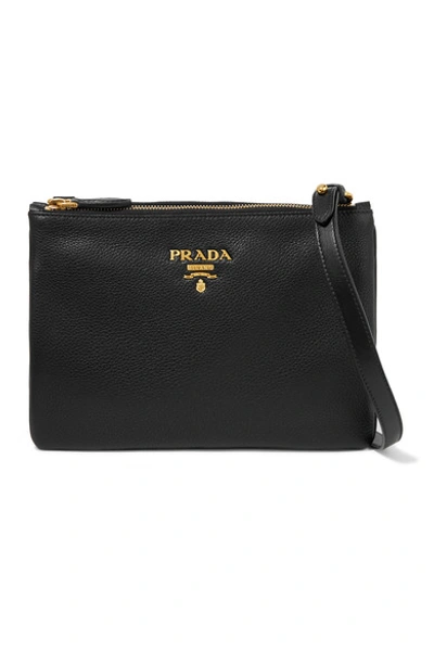 Shop Prada - Textured-leather Shoulder Bag - Black