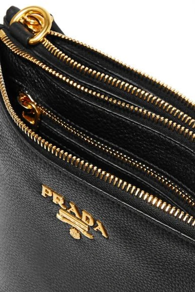 Shop Prada - Textured-leather Shoulder Bag - Black