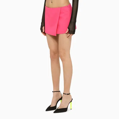 The Andamane High Waist Mini Length Wrap Skirt In Pink